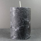 Broste Candles - 10cm x 7cm Black Solid Colour Rustic Pillar Candles